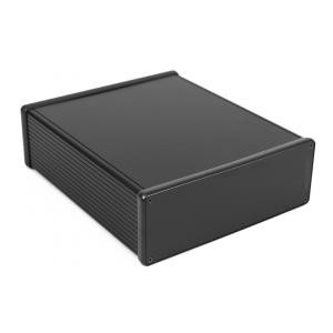 Hammond Manufacturing 1455U2201BK black extruded aluminum enclosure w/ metal end panels