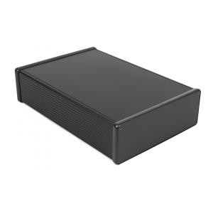 Hammond Manufacturing 1455U2801BK black extruded aluminum enclosure w/ metal end panels