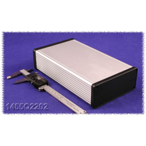 Hammond Manufacturing 1455Q2202 extruded aluminum enclosure w/ plastic end panels