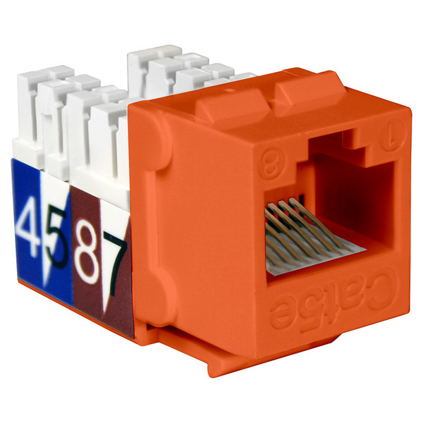 Quest NKJ-5504 Cat5E Orange 8P8C Slim-Style 90 Degree Keystone Jack