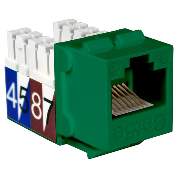 Quest NKJ-5506 Cat5E Green 8P8C Slim-Style 90 Degree Keystone Jack