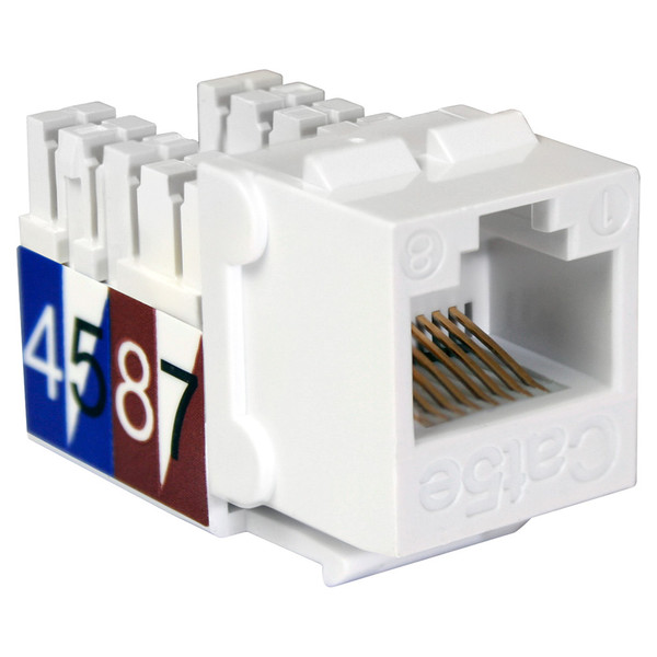 Quest NKJ-5508 Cat5E White 8P8C Slim-Style 90 Degree Keystone Jack
