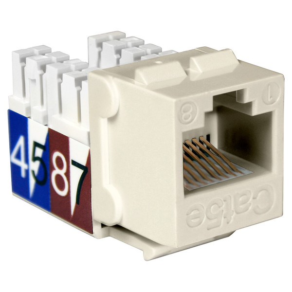 Quest NKJ-5510 Cat5E Light Almond 8P8C Slim-Style 90 Degree Keystone Jack