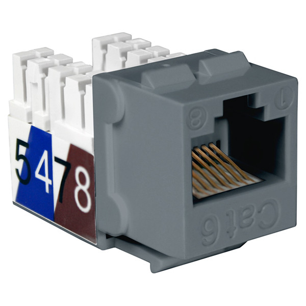 Quest NKJ-6500 Cat6 Gray 8P8C Slim-Style 90 Degree Keystone Jack