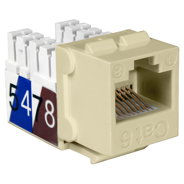 Quest NKJ-6507 Cat6 Ivory 8P8C Slim-Style 90 Degree Keystone Jack