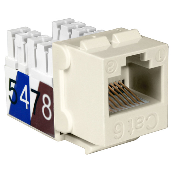 Quest NKJ-6510 Cat6 Light Almond 8P8C Slim-Style 90 Degree Keystone Jack