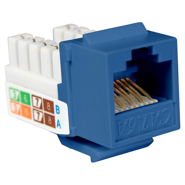 Quest NKJ-6202 Cat6A Blue 8P8C Slim-Style 80 Degree Keystone Jack
