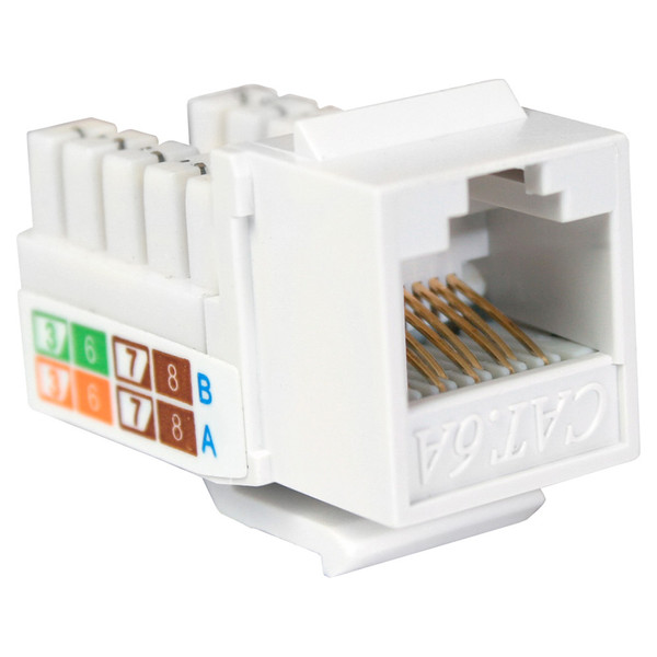 Quest NKJ-6208 Cat6A White 8P8C Slim-Style 80 Degree Keystone Jack