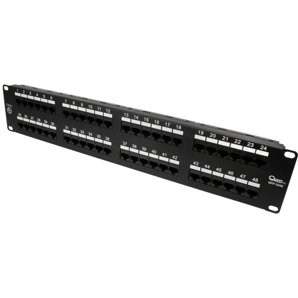Quest NPP-5048 48-Port 2U Cat5E UTP Patch Panel