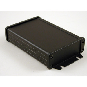 Hammond Manufacturing 1457J1202BK black watertight extruded aluminum enclosure flanged panels 4.73x3.30x1.12
