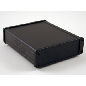 Hammond Manufacturing 1457L1201BK black watertight extruded aluminum enclosure 4.73x4.09x1.26