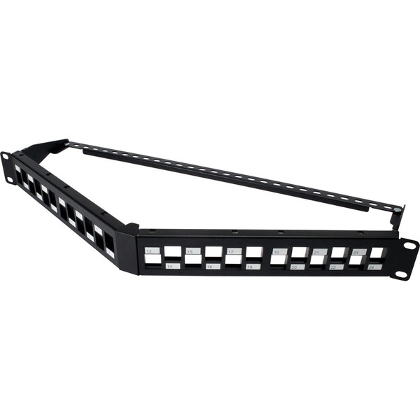 Quest NBP-6224 24-Port 1U Unloaded Staggered Angled Patch Panel