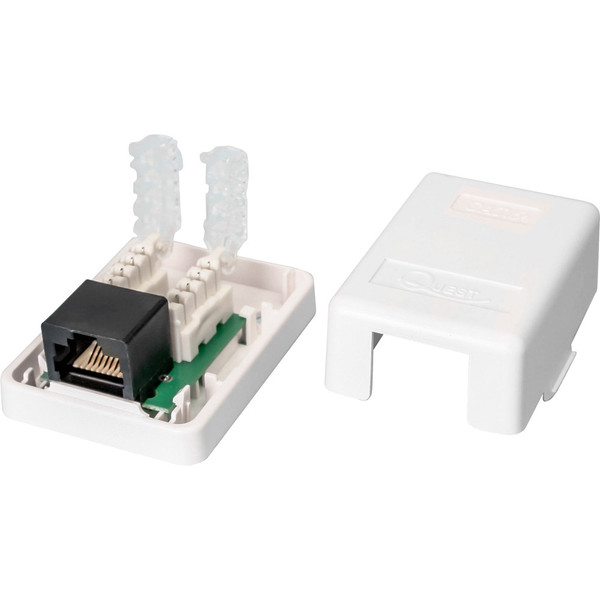 Quest NSB-5420 1-Port White Cat5E RJ45 Tooless Surface Mount Box