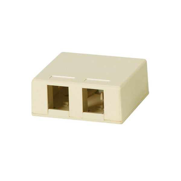 Quest NSB-5221 2-Port Ivory Unloaded Keystone Surface Mount Box