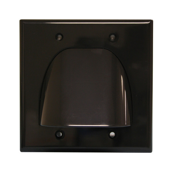 Quest VHT-8203  Dual Gang Black Bulk Cable Wall Plate