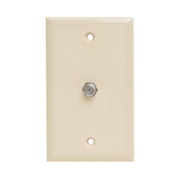 Quest VWP-1101 Ivory Single F-81 TV Wall Plate