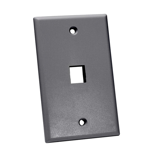 Quest NFP-1010 Single Gang Gray 1-Port Keystone Wall Plate