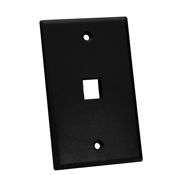 Quest NFP-1011 Single Gang Black 1-Port Keystone Wall Plate