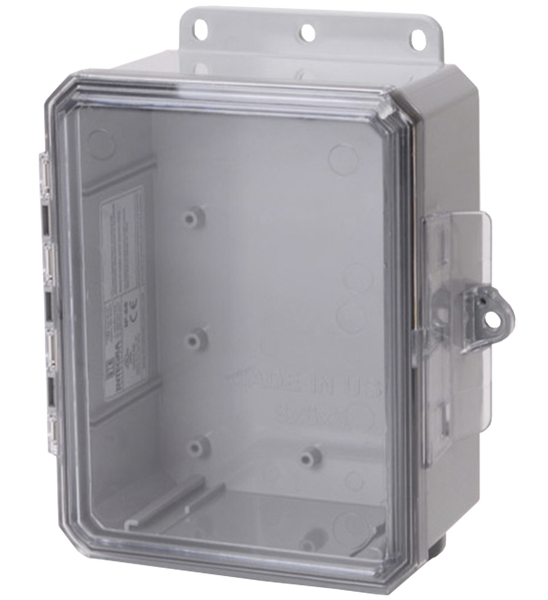 Integra P10086LPC 10" x 8" x 6" High Impact Polycarbonate Hinged Enclosure