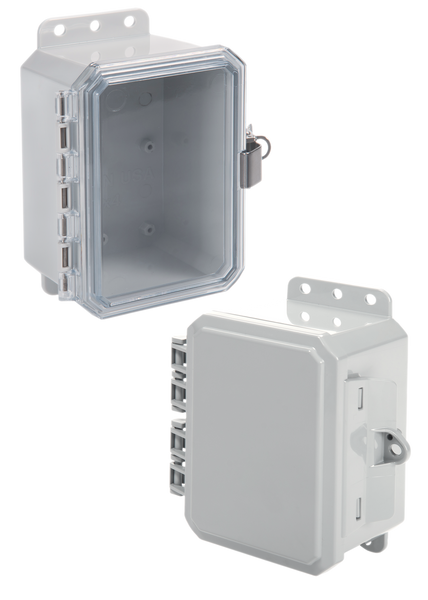 Integra P6044LP 6" x 4" x 4" High Impact Polycarbonate Hinged Enclosure