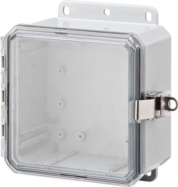 Integra P6063LPCLL 6" x 6" x 3" High Impact Polycarbonate Hinged Enclosure