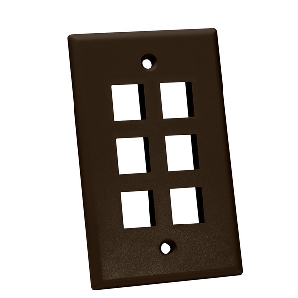 Quest NFP-1063 Single Gang Gray 6-Port Keystone Wall Plate