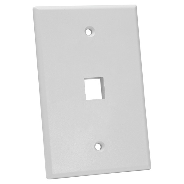 Quest NFP-5018 Single Gang White 1-Port Oversized Keystone Wall Plate