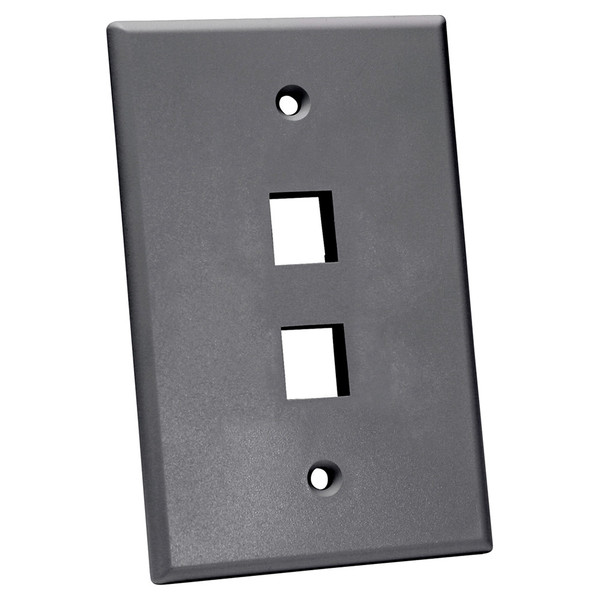 Quest NFP-5020 Single Gang Gray 2-Port Oversized Keystone Wall Plate