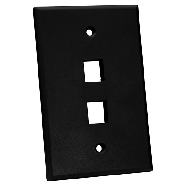 Quest NFP-5021 Single Gang Black 2-Port Oversized Keystone Wall Plate