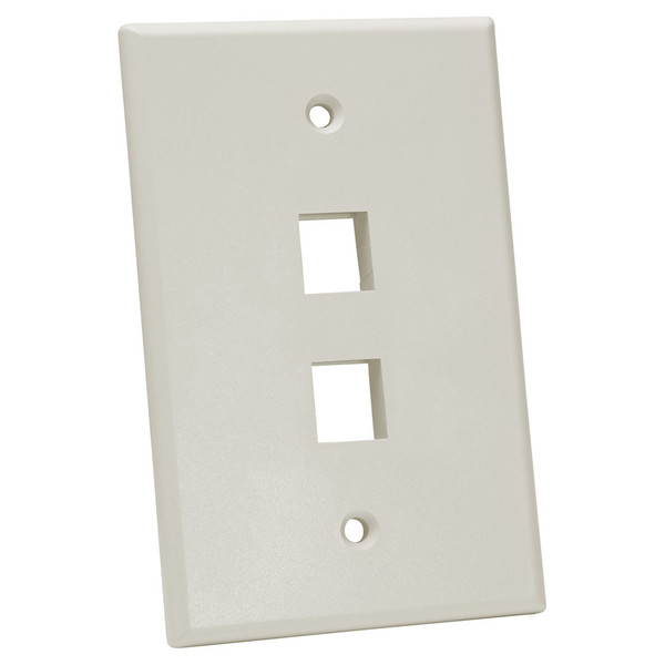Quest NFP-5022 Single Gang Light Almond 2-Port Oversized Keystone Wall Plate