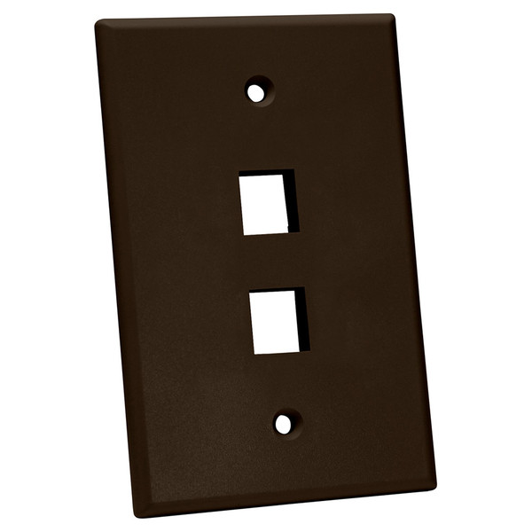 Quest NFP-5023 Single Gang Brown 2-Port Oversized Keystone Wall Plate