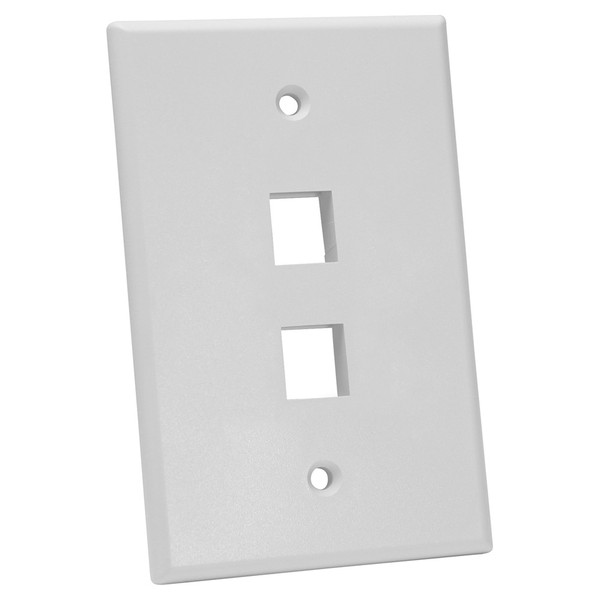 Quest NFP-5028 Single Gang White 2-Port Oversized Keystone Wall Plate