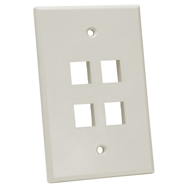 Quest NFP-5042 Single Gang Light Almond 4-Port Oversized Keystone Wall Plate