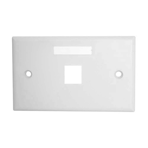 Quest NFP-6108 White Horizontal 1-Port Labeling Keystone Wall Plate
