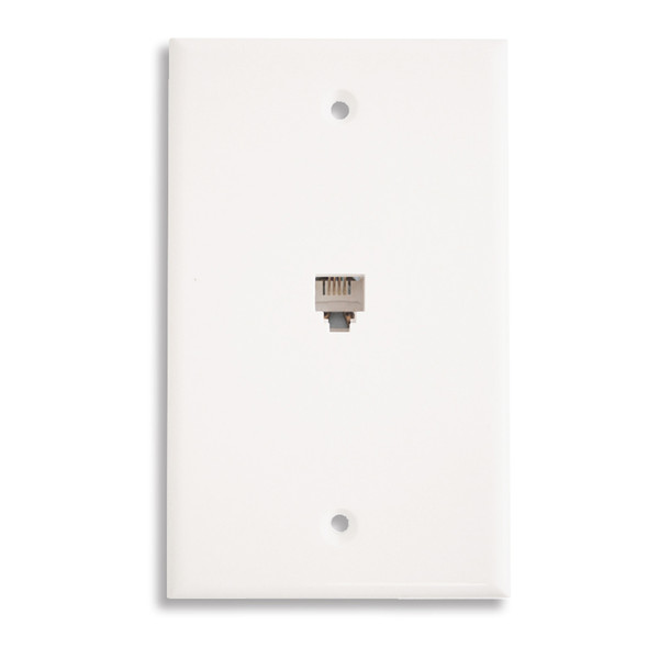 Quest NTP-2402 White Single RJ11 Wall Plate