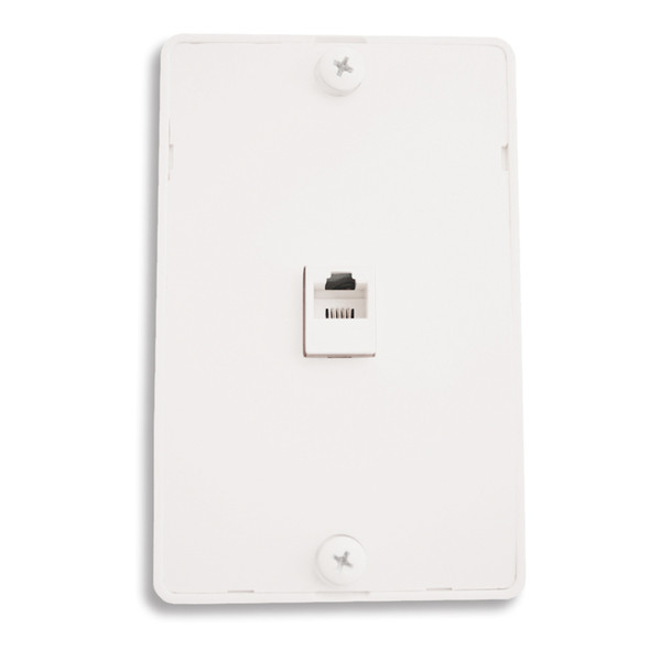 Quest NTP-4402 White Kitchen Mount RJ11 Single Gang Wall Plate