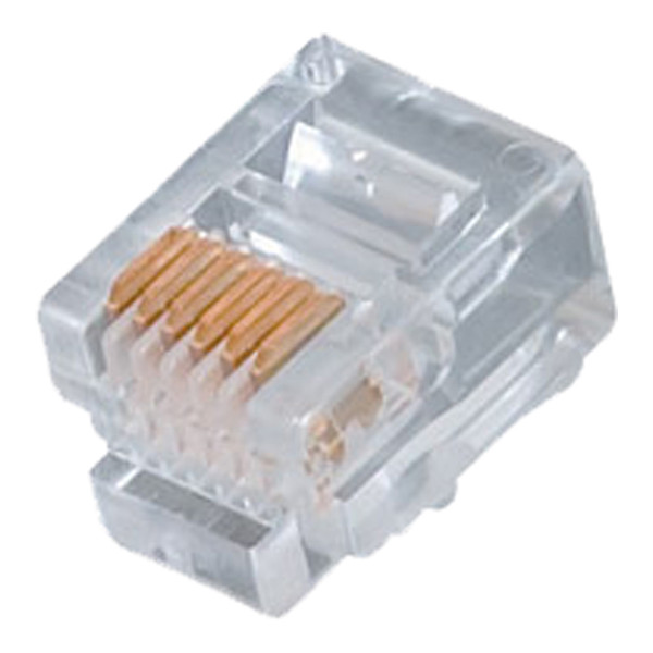 Quest NMP-6221 Cat3 RJ12 Round Solid 15U Gold Modular Plugs, 100 Pack