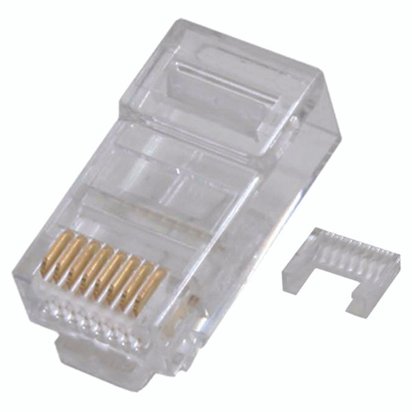 Quest NMP-8725 Cat6 Round Solid/Stranded 50U Gold Modular Plugs, 100 Pack