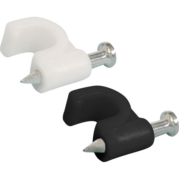 Quest VCC-2102 Black RG-6 Cable Clips, 100 Pack