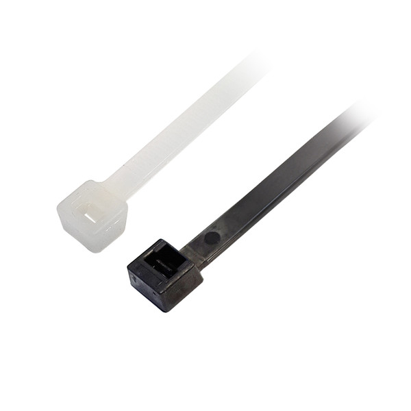 Quest NWT-8041 4" Black 18 Pound Nylon Plenum Cable Ties, 100 Pack
