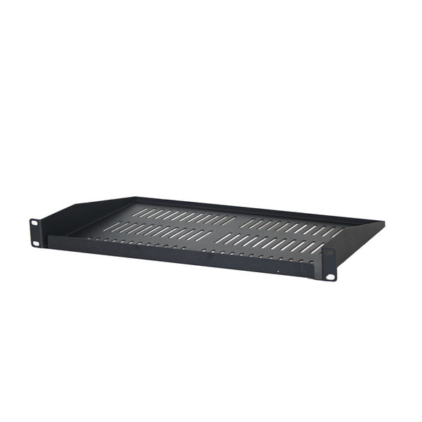Quest ES0219-0107 19" Single-Sided Vented Shelf, 1U, 7"D, Black