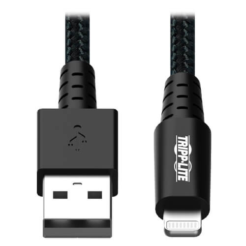 Tripp-Lite M100-001-GY-MAX 1Ft Heavy Duty Lightning to USB Sync/Charge Cable