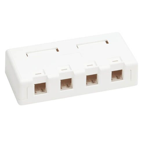Tripp-Lite N082-004-WH Surface-Mount Box for Keystone Jack 4-Port Wall Celling White