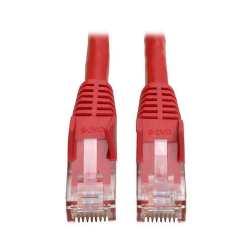 Tripp-Lite N201-002-RD Tripp Lite 2Ft Cat6 Gigabit Snagless Molded Patch Cable RJ45 M/M Red 2'