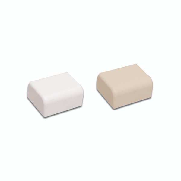 Quest FCD-62412 1" White End Cap Raceway Accessory, 2 Pack