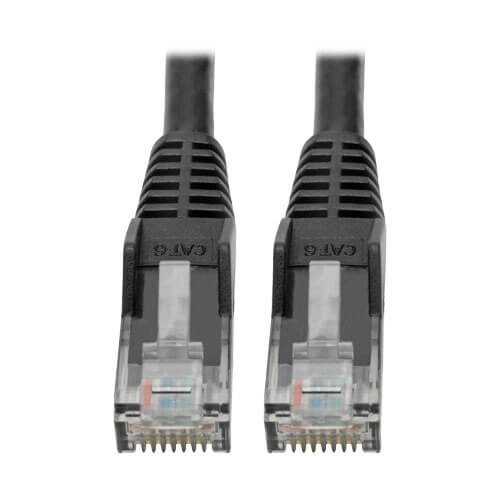 Tripp-Lite N201-06N-BK Cat6 GbE Snagless Molded Patch Cable UTP Black RJ45 M/M 6in 6"