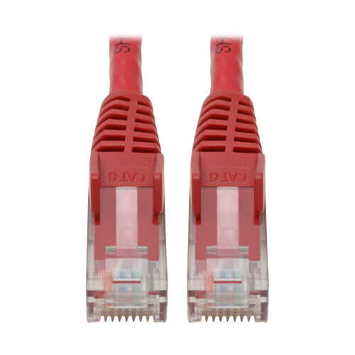 Tripp-Lite N201-06N-RD Cat6 GbE Snagless Molded Patch Cable UTP Red RJ45 M/M 6in 6"