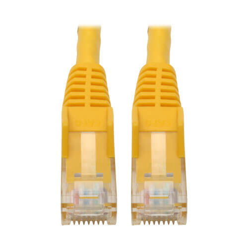 Tripp-Lite N201-06N-YW Cat6 GbE Snagless Molded Patch Cable UTP Yellow RJ45 M/M 6in 6"
