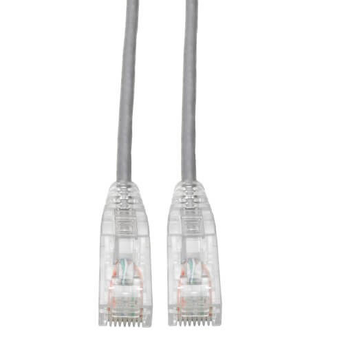 Tripp-Lite N201-S03-GY Cat6 Gigabit Patch Cable Snagless UTP RJ45 Molded Slim Gray 3Ft
