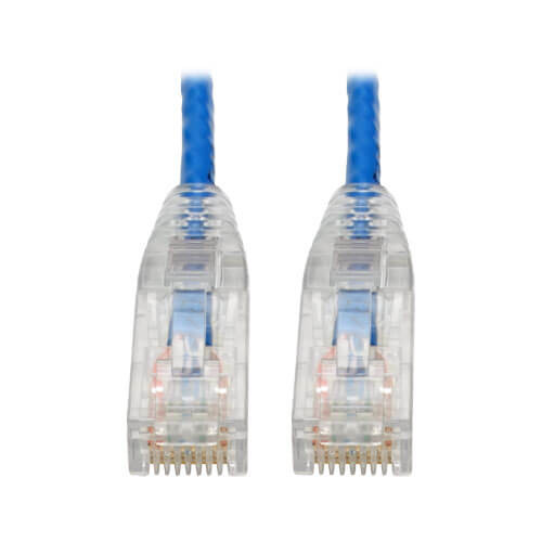 Tripp-Lite N201-S6N-BL Cat6 Gigabit Snagless Molded Slim Patch Cable RJ45 M/M Blue 6in